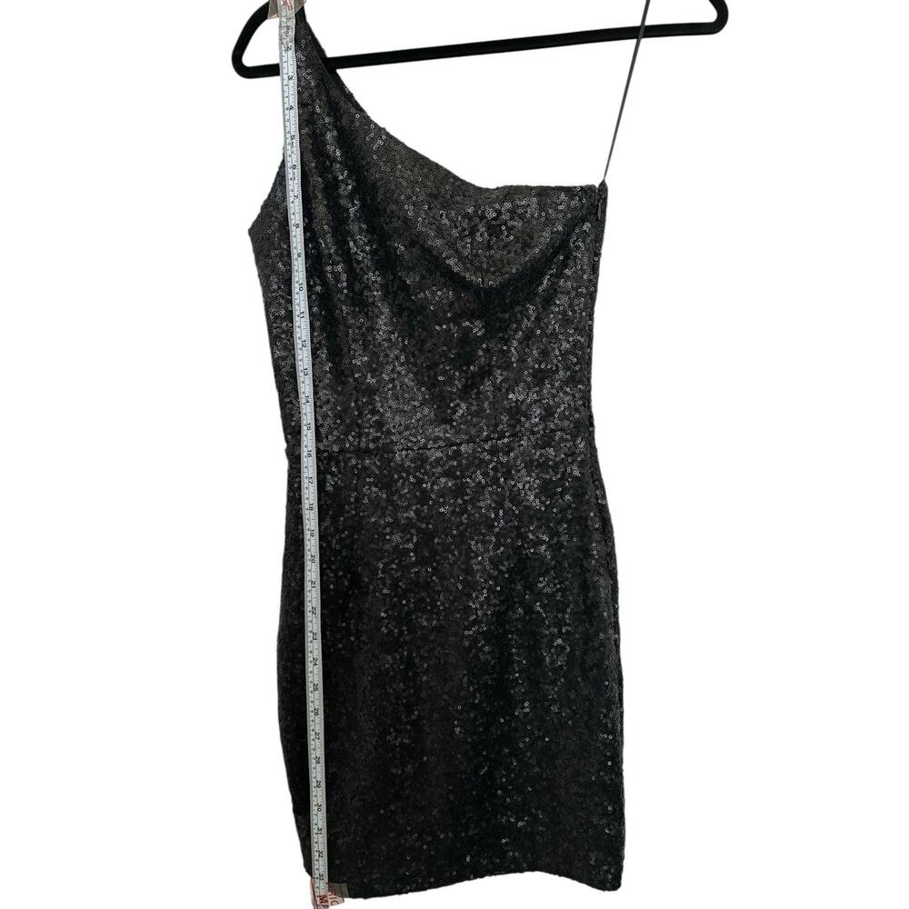 Stunning Black Sequin One-Shoulder Bodycon Mini Dress Perfect for Party/NYE SZ S - Picture 5 of 8